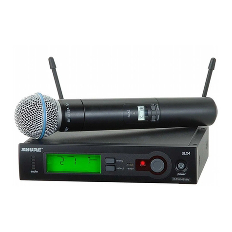 Shure SLX Wireless System Specification sheet Shure SLX Wireless System Specification sheet