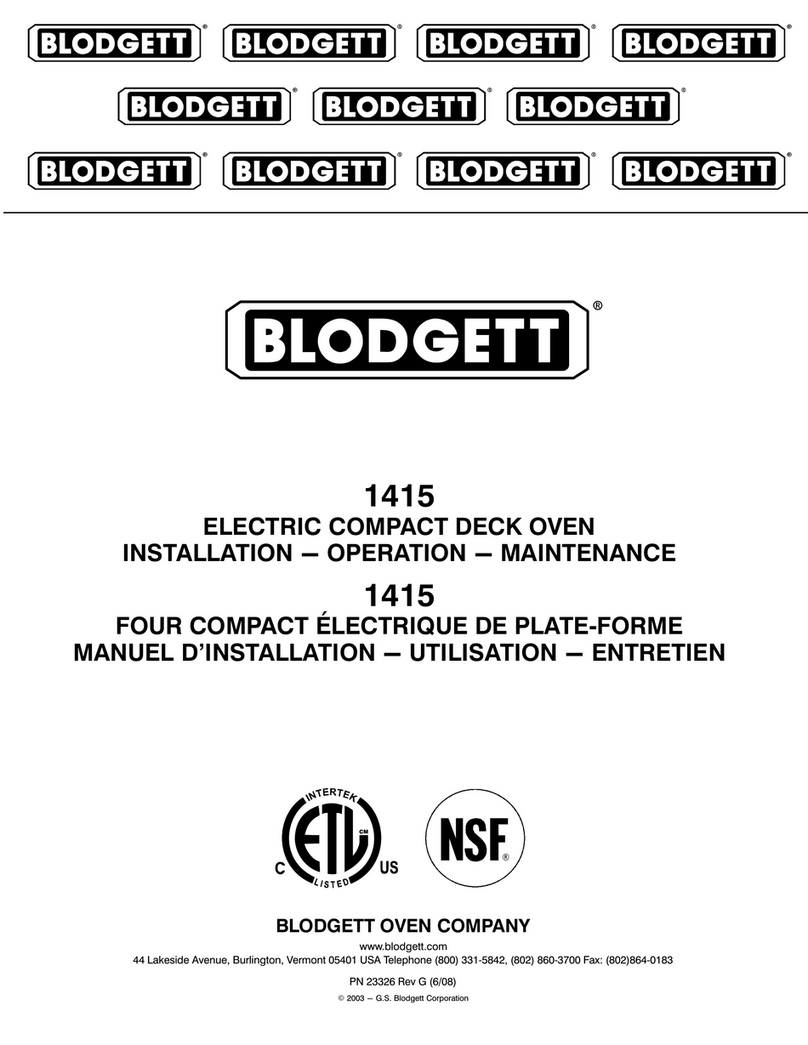 Blodgett 1415 Owner's manual Blodgett 1415 Owner's manual