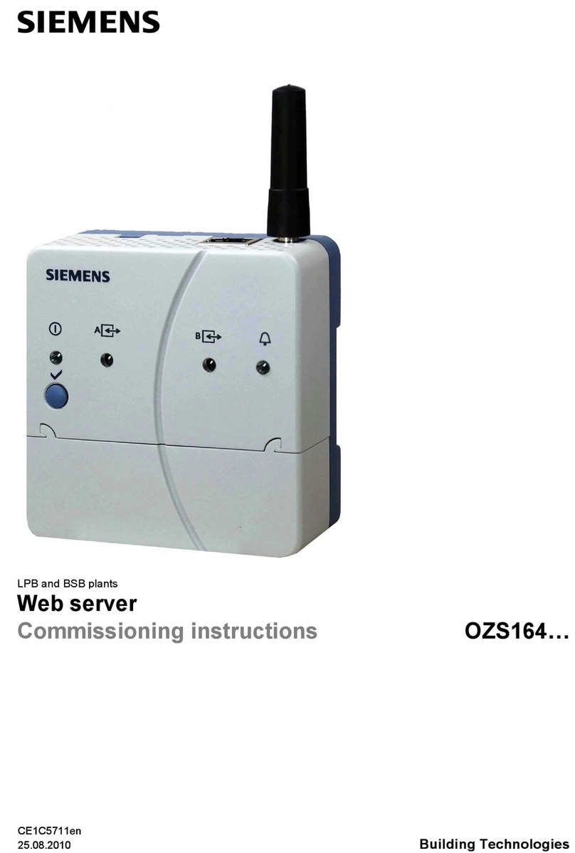 Siemens OZS164 SERIES WEB SERVER Commissioning instructions