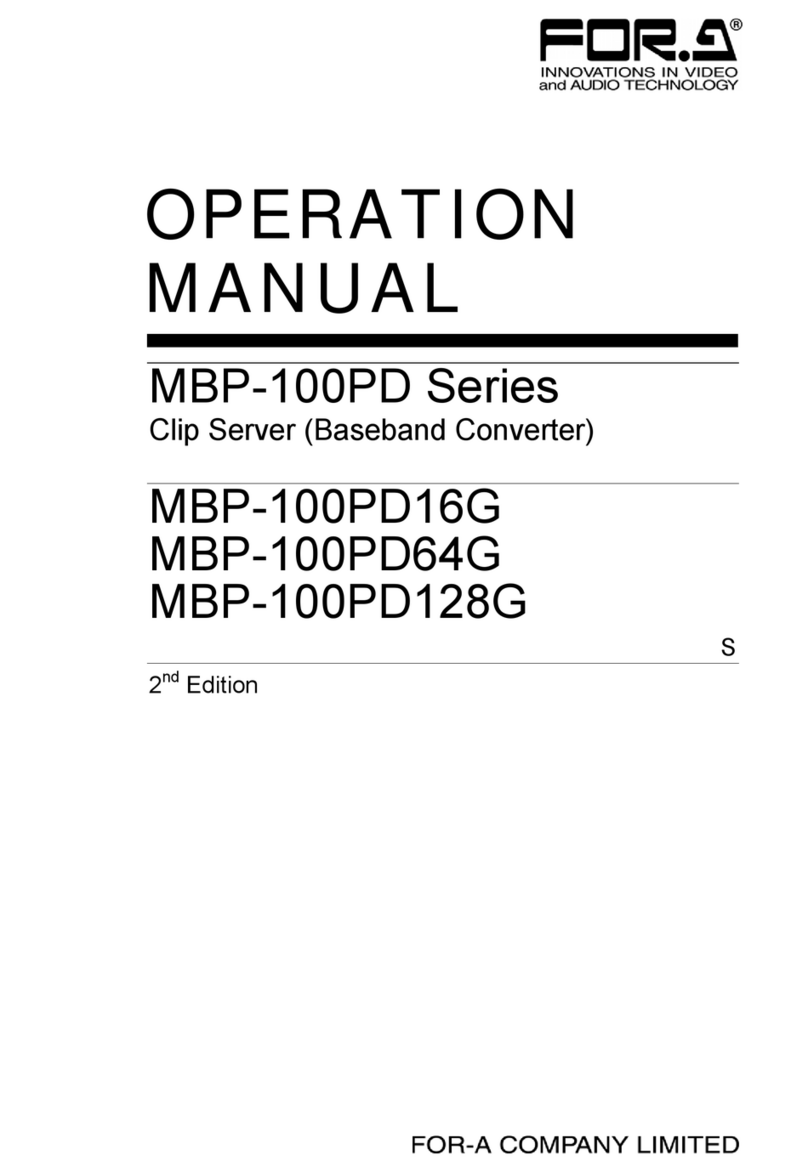 FOR-A MBP-100PD Series Operation manual
