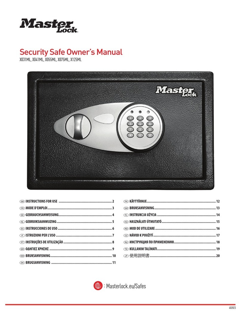 Masterlock X031ML User manual
