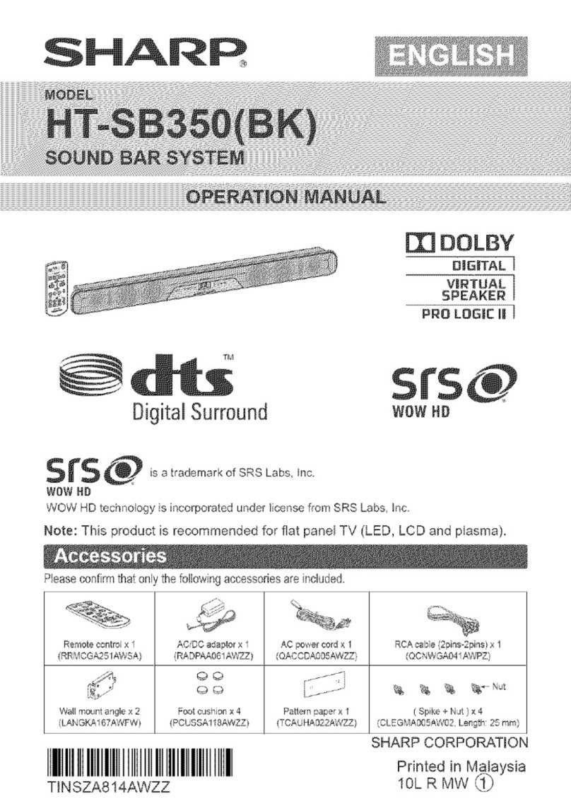 Sharp HT-SB350 User manual Sharp HT-SB350 User manual