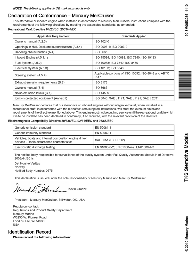 MerCruiser Sterndrive 4.3L TKS User manual