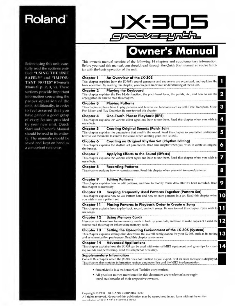 Roland JX-305 User manual