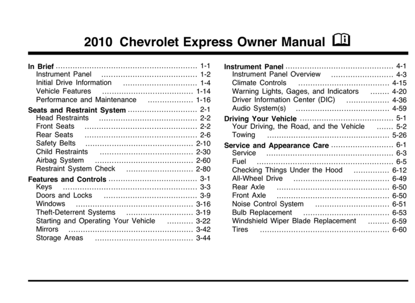 Chevrolet 2010 Express owner's manual