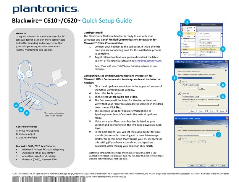 Plantronics Blackwire C610 Quick setup guide