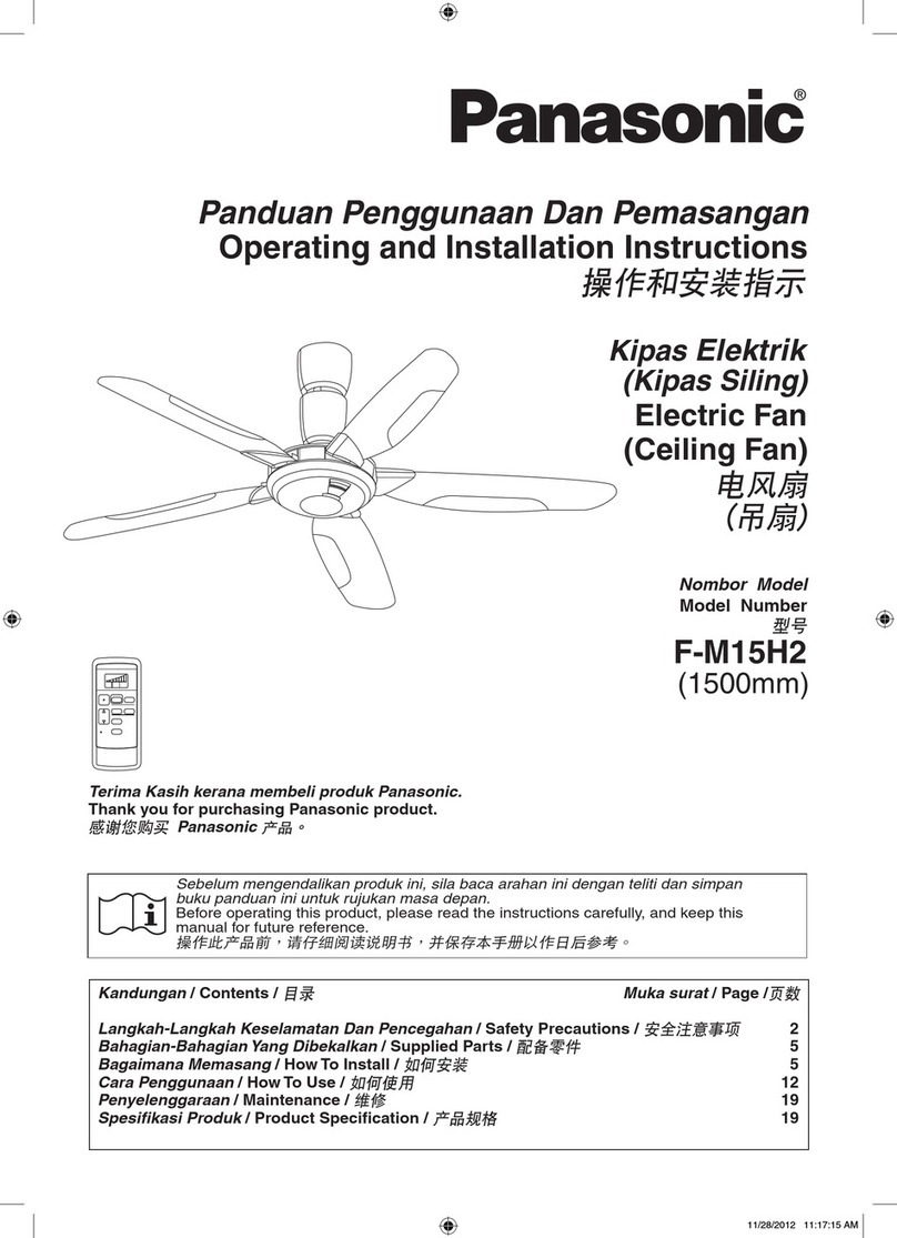 Panasonic F-M15H2 Operating and installation instructions