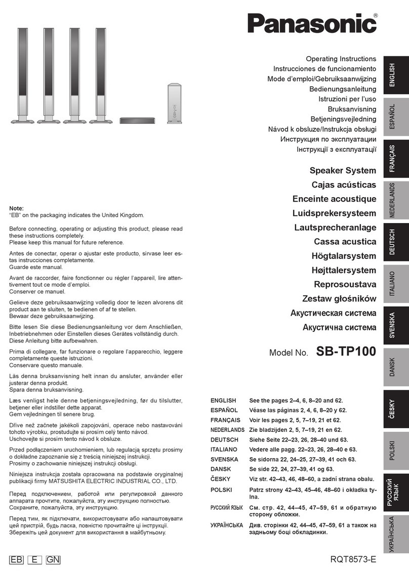 Panasonic SB-TP100 User manual
