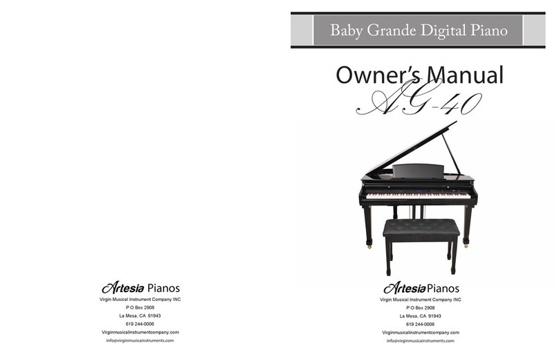 Artesia Pianos AG-40 owner's manual