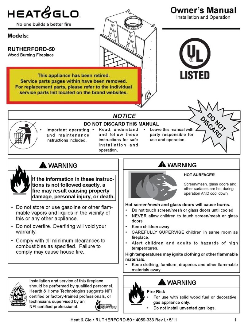 Heat & Glo RUTHERFORD-50 User manual
