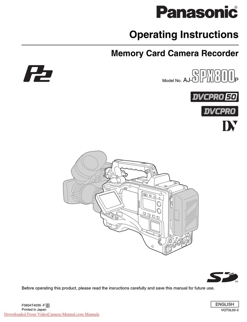 Panasonic AJSPX800P - P2 CAMCORDER User manual