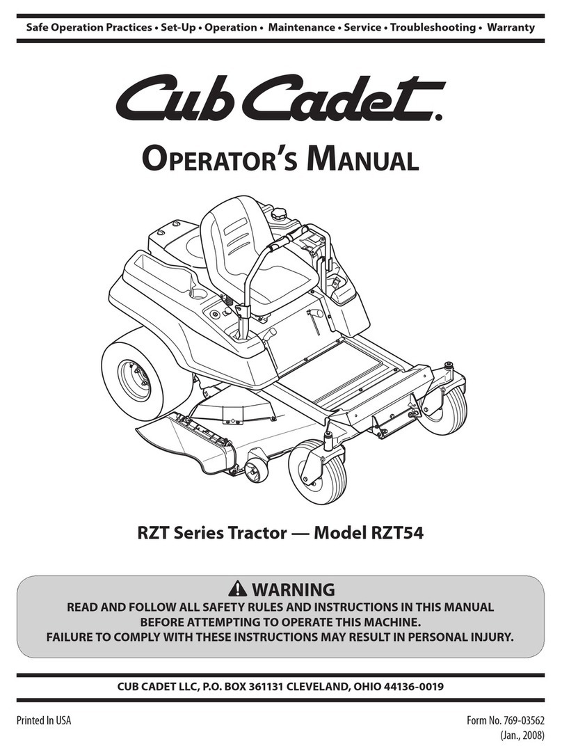 Cub Cadet RZT 54 (w/54" Mower Deck) User manual