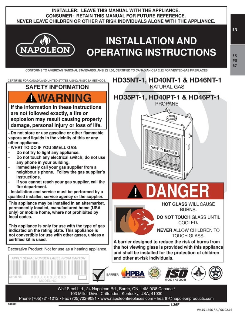 Napoleon HD35NT-1 Installation and operating instructions Napoleon HD35NT-1 Installation and operating instructions
