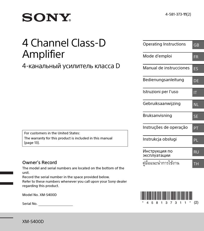 Sony XM-S400D User manual