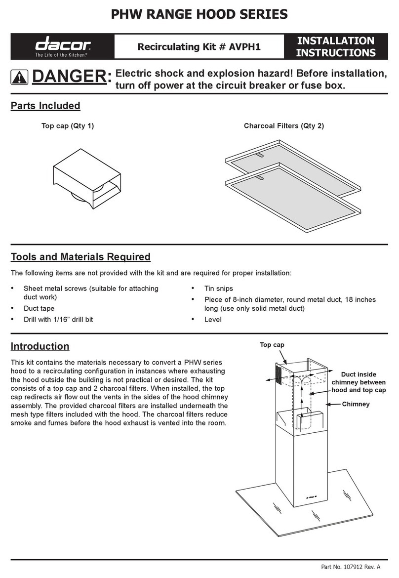 Dacor AVPH1 User manual