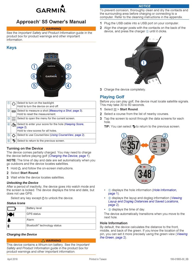 Garmin Approach S5 owner's manual