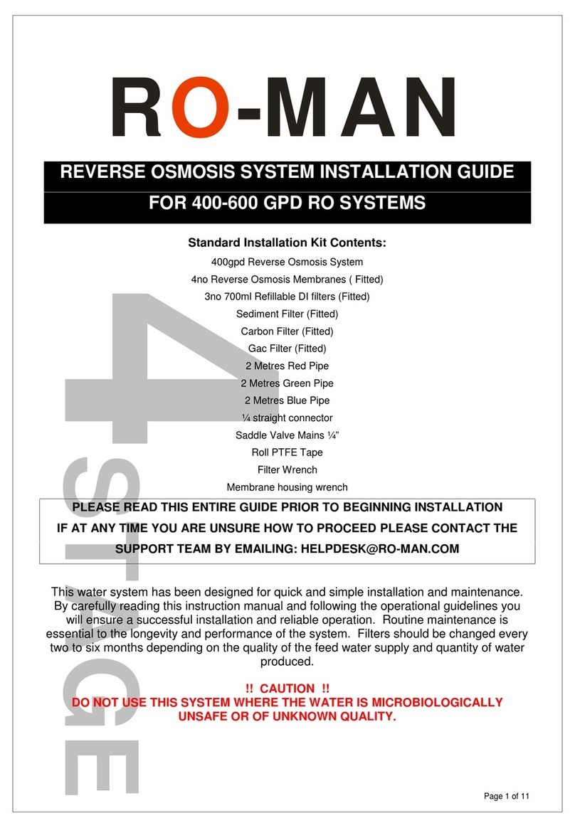 Ro-Man 400-600 GPD RO User manual