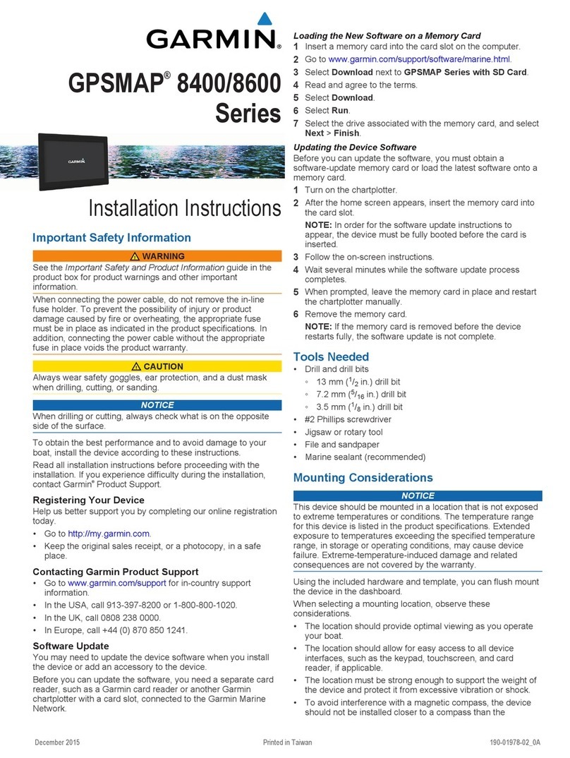 Garmin GPSMAP 8400 series installation instructions