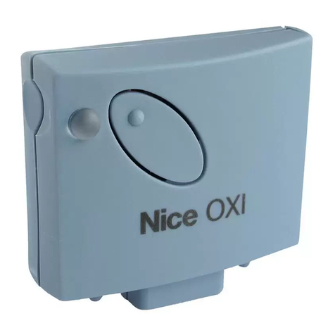Nice NICEONE OXI SERIES Product manual Nice NICEONE OXI SERIES Product manual