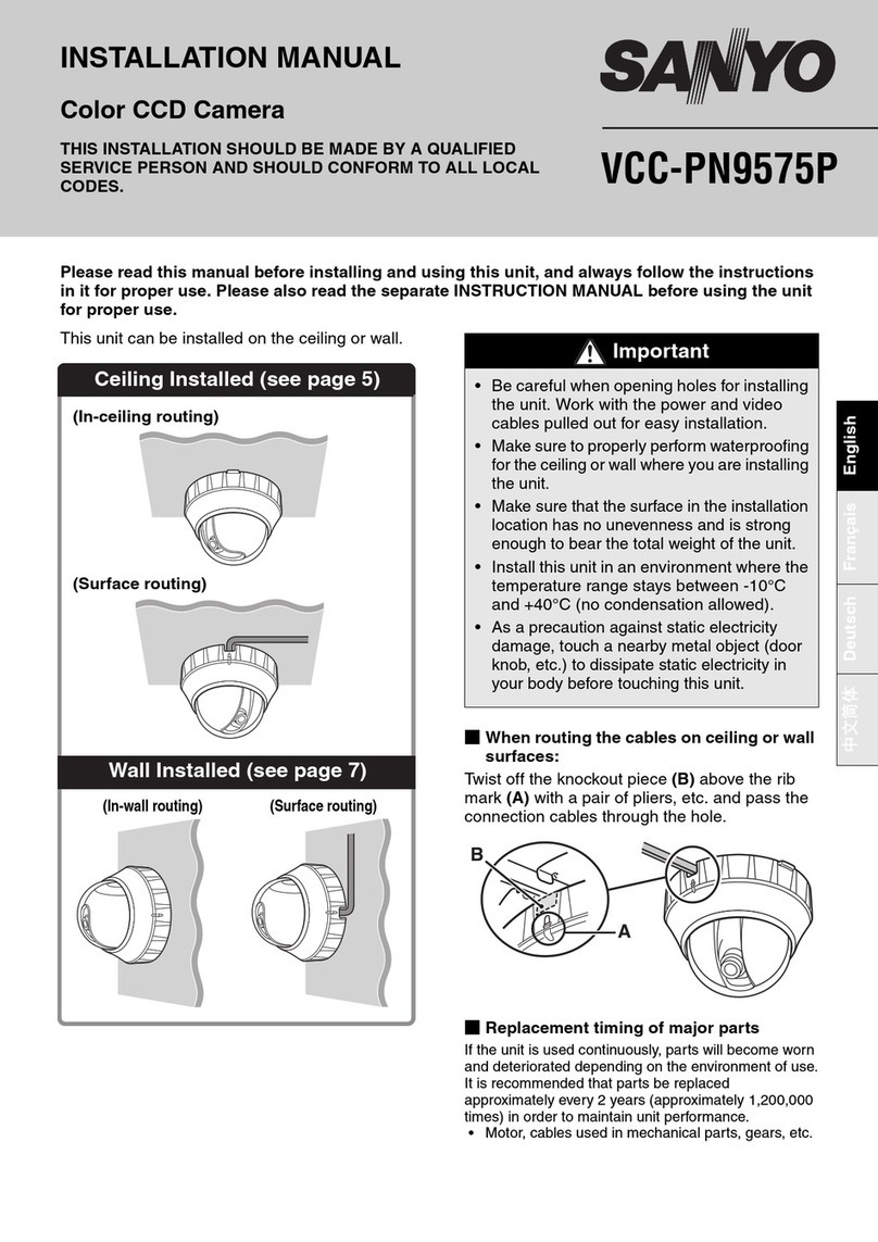 Sanyo VCC-N6695P installation manual