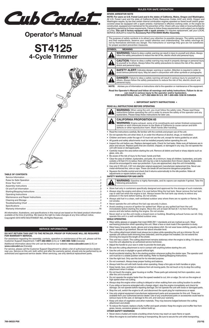 Cub Cadet ST4125 User manual
