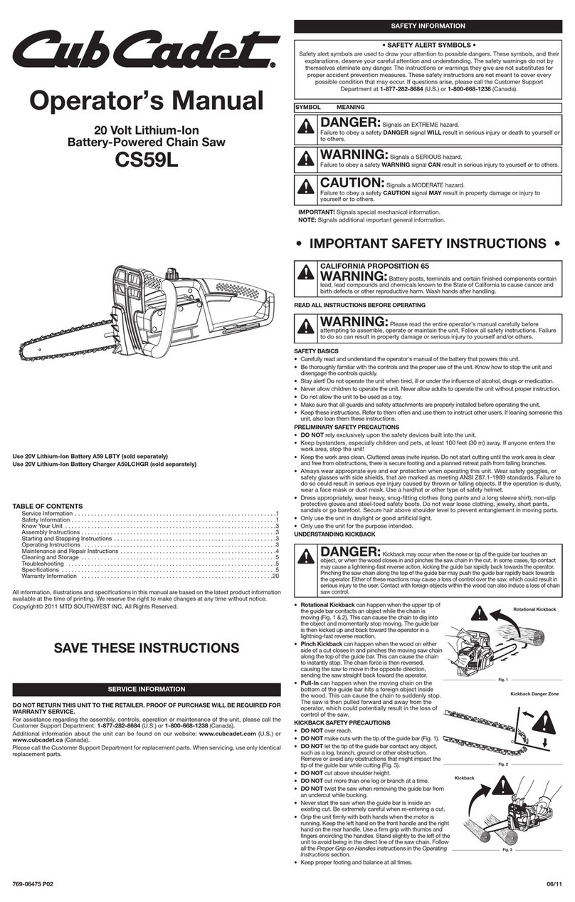 Cub Cadet CS59L User manual