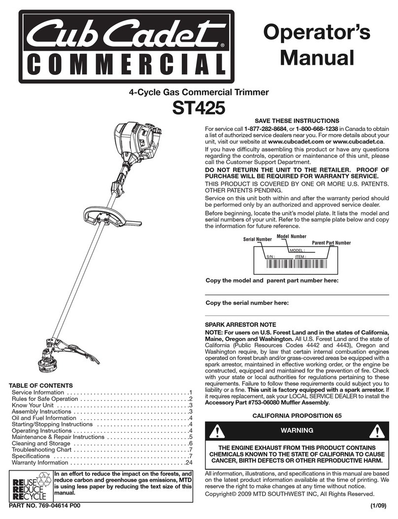 Cub Cadet CC4175 User manual