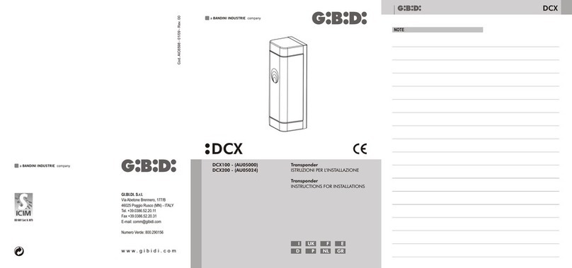 GiBiDi DCX100 Instructions for installations