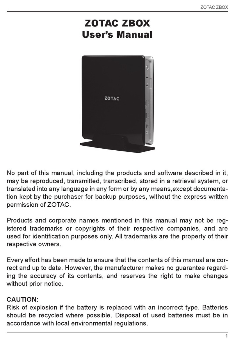 Zotac ZBOX series User manual