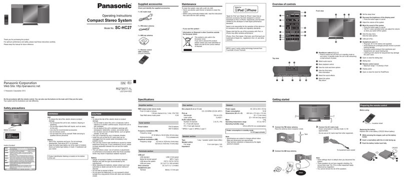 Panasonic SC-HC27 operating instructions