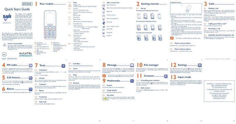 Alcatel 2035X quick start guide