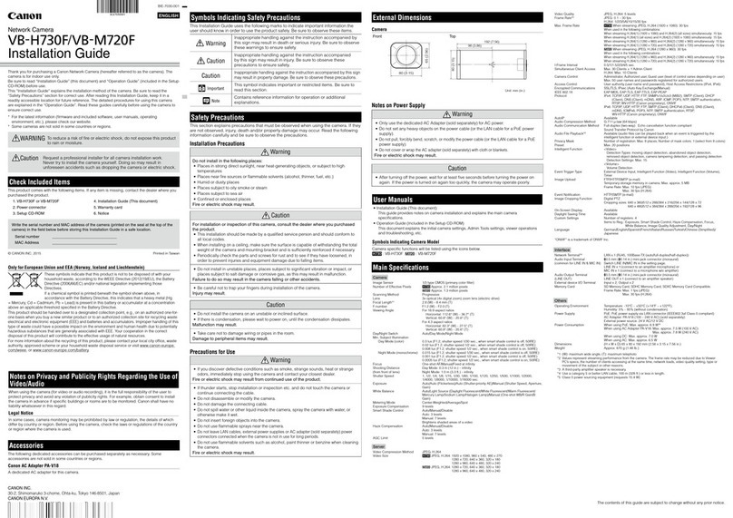 Canon VB-H730F Mk II User manual