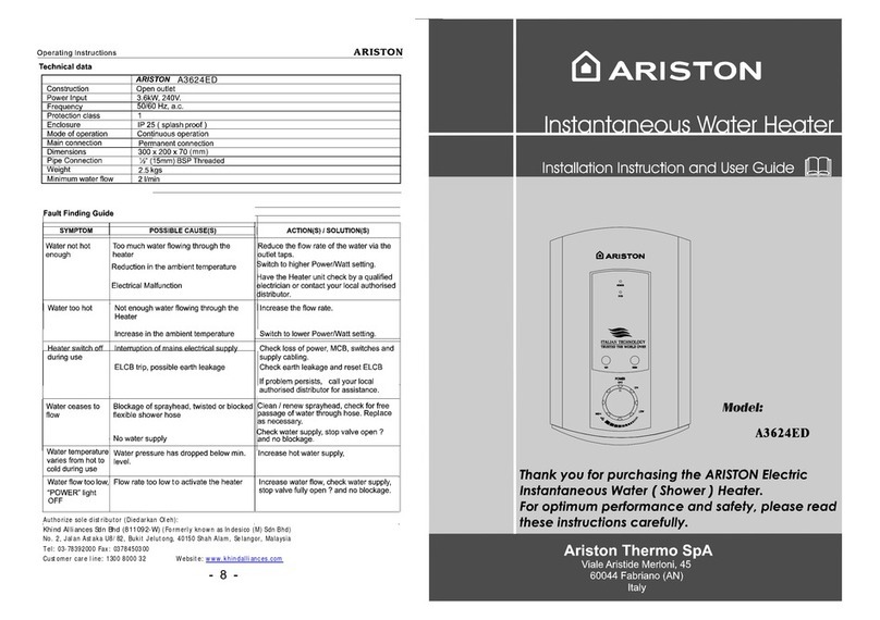 Ariston A362ED User manual