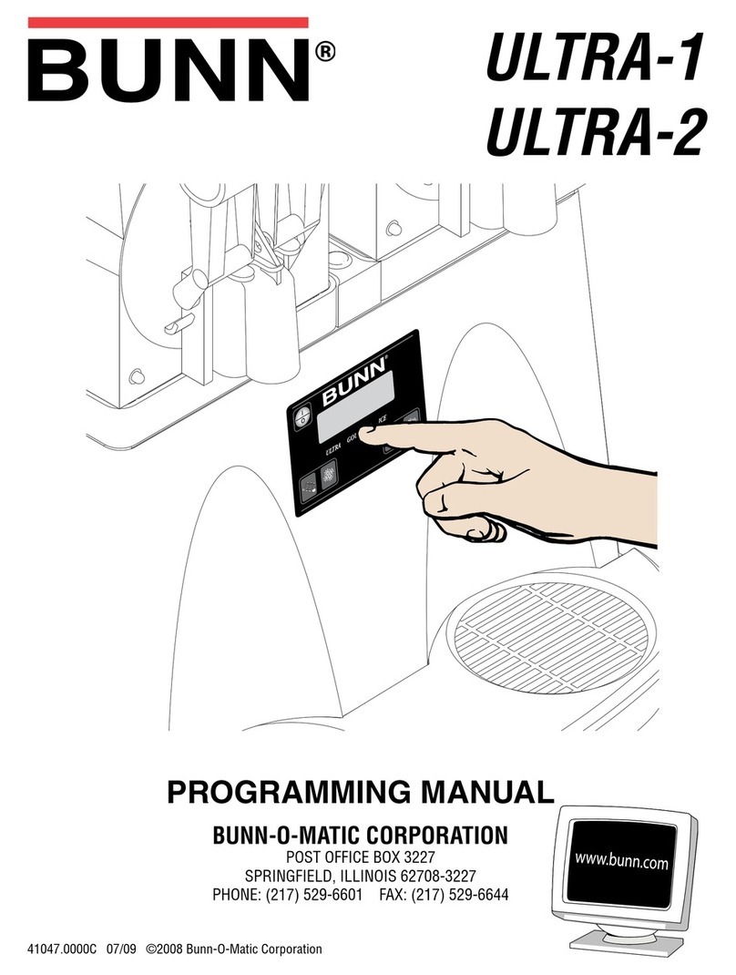Bunn BUNN-O-MATIC ULTRA-1 Programming manual