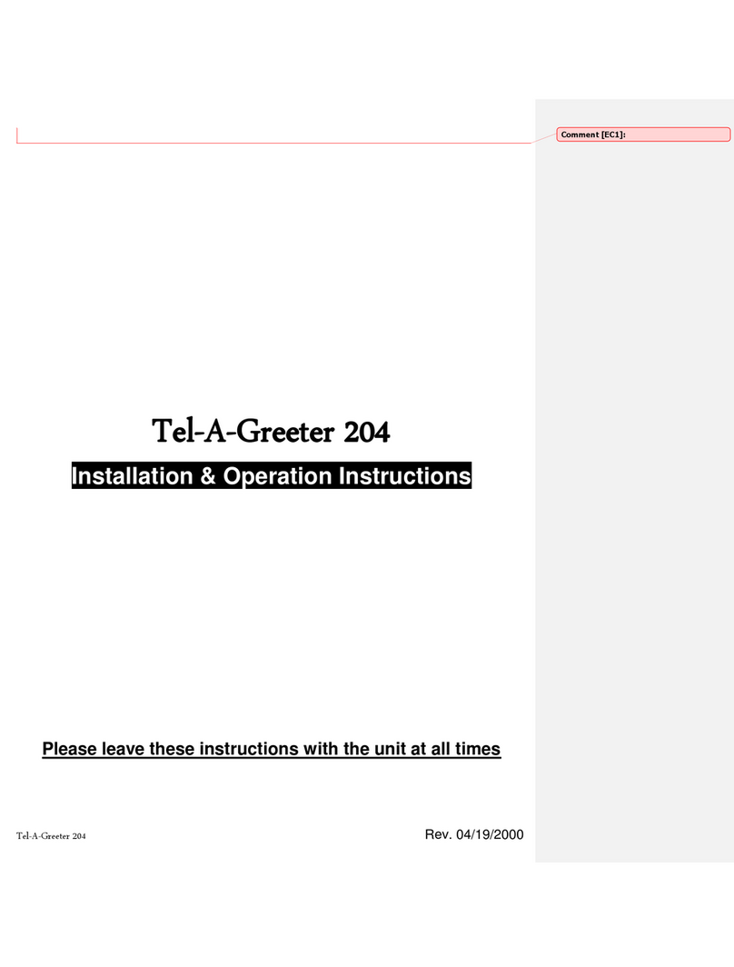 Nel-Tech Labs Tel-A-Greeter 204 Installation & operation instructions