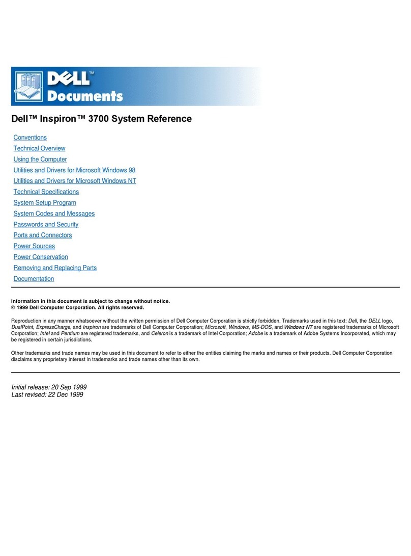 Dell Inspiron 3700 User manual