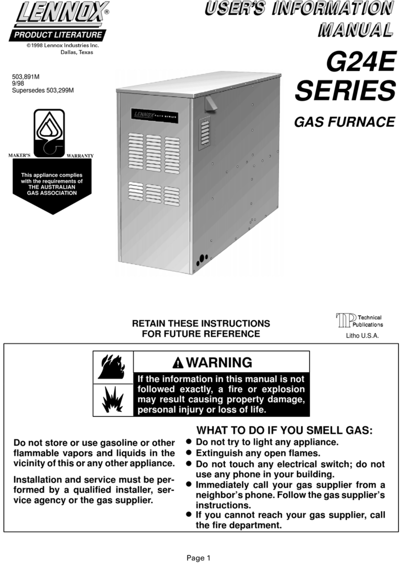 Lennox G24E SERIES Guide Lennox G24E SERIES Guide
