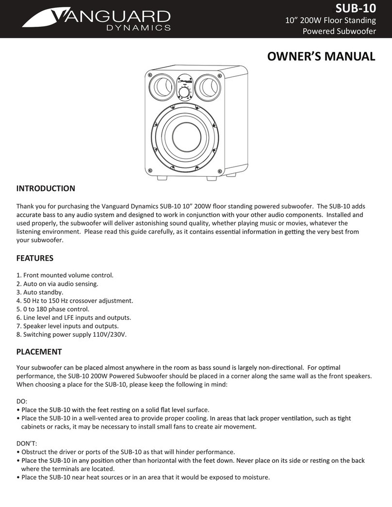 Vanguard SUB-10 owner's manual Vanguard SUB-10 owner's manual