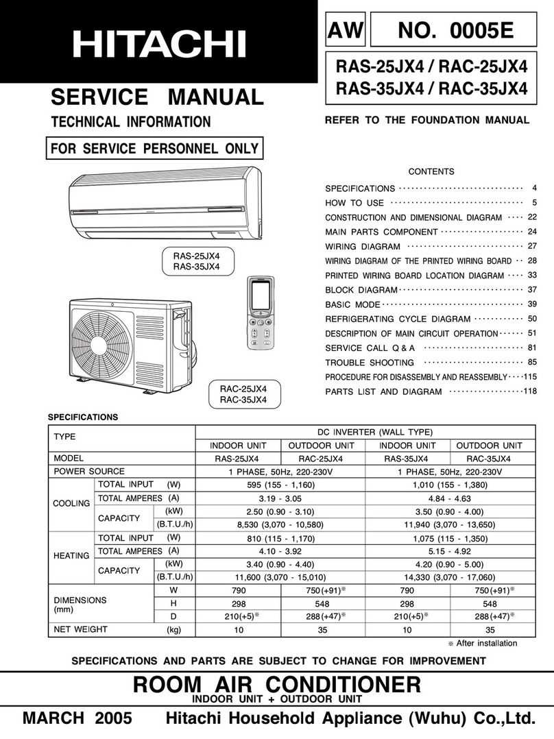 Hitachi RAS-25JX4 User manual