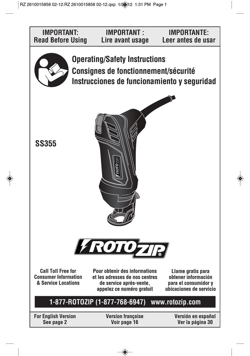 RotoZip SS355 Assembly instructions RotoZip SS355 Assembly instructions