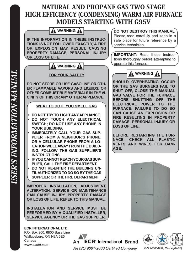 Olsen G95V UltraComfort 95V User's information manual