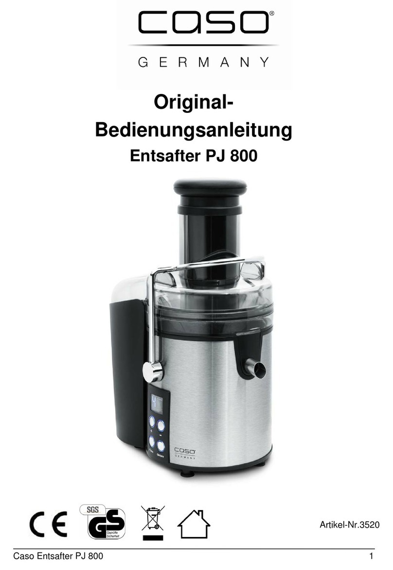Caso PJ 800 Installation instructions