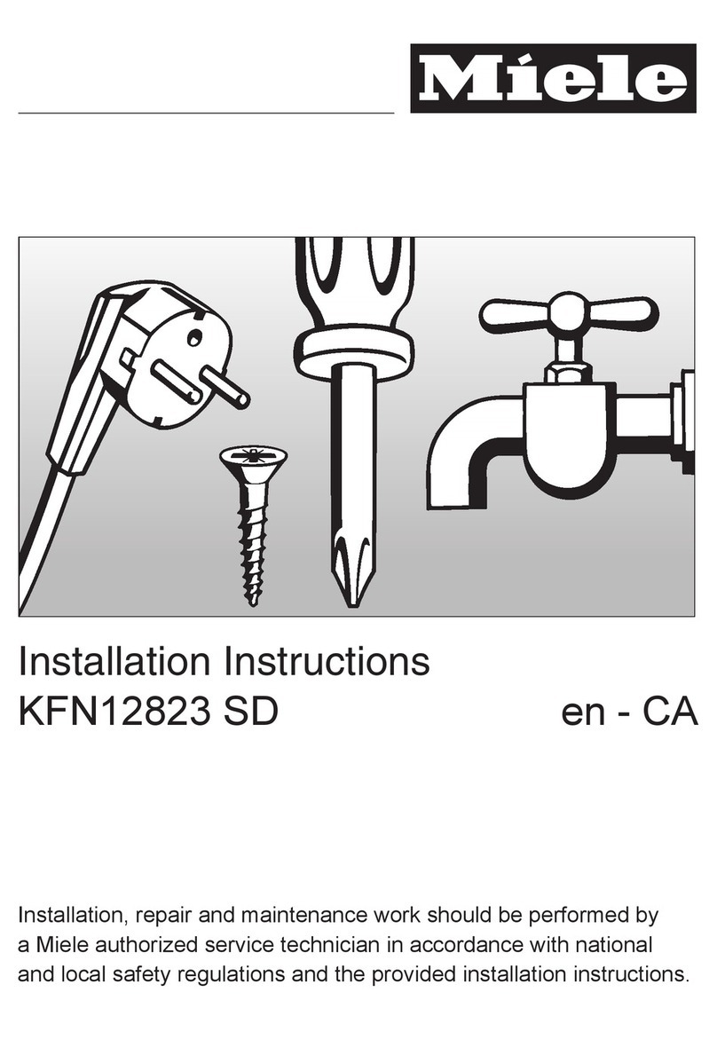 Miele KFN12823 SD installation instructions