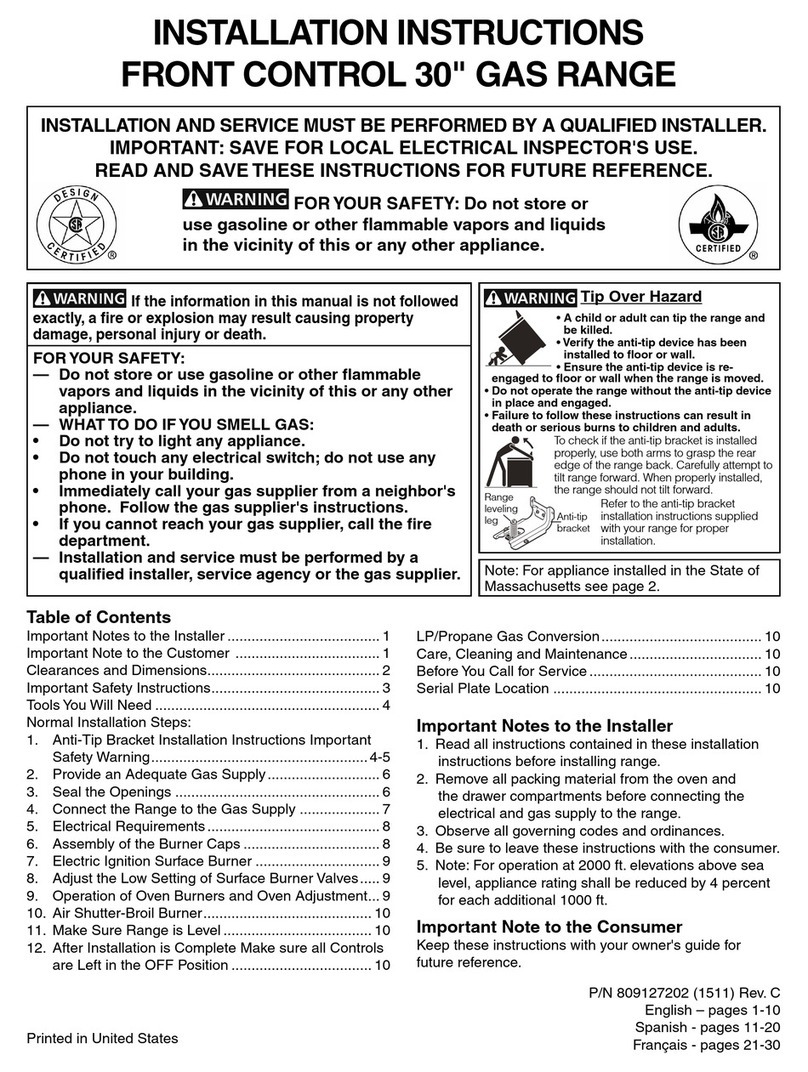 Abt FRONT CONTROL 30" installation instructions