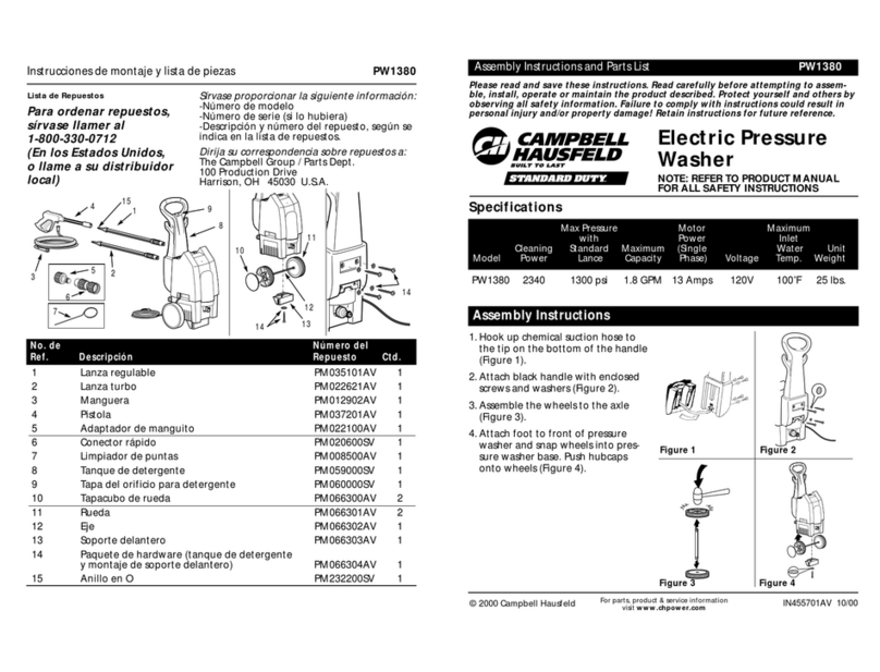 Campbell Hausfeld PW1380 Datasheet