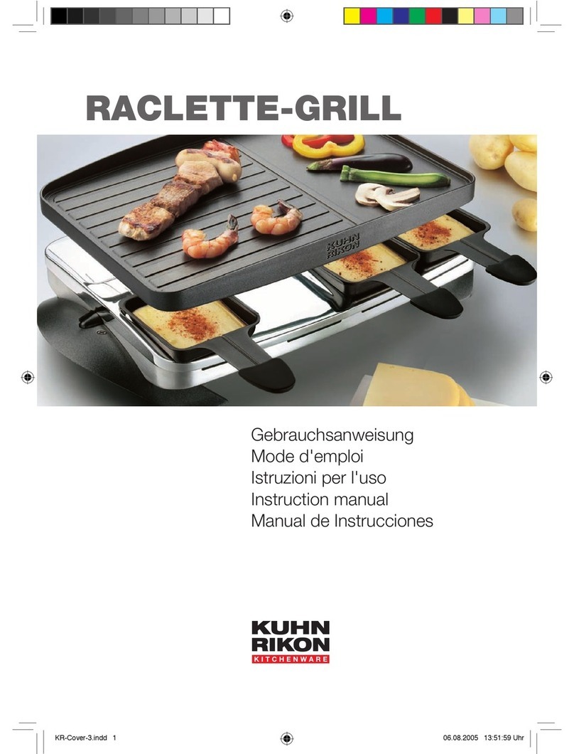 Kuhn Rikon RACLETTE-GRILL instruction manual