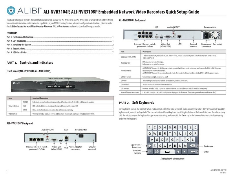 ALIBI ALI-NVR3104P Quick setup guide