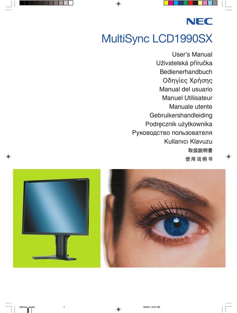 NEC LCD1990SX - MultiSync - 19" LCD Monitor User manual NEC LCD1990SX - MultiSync - 19" LCD Monitor User manual