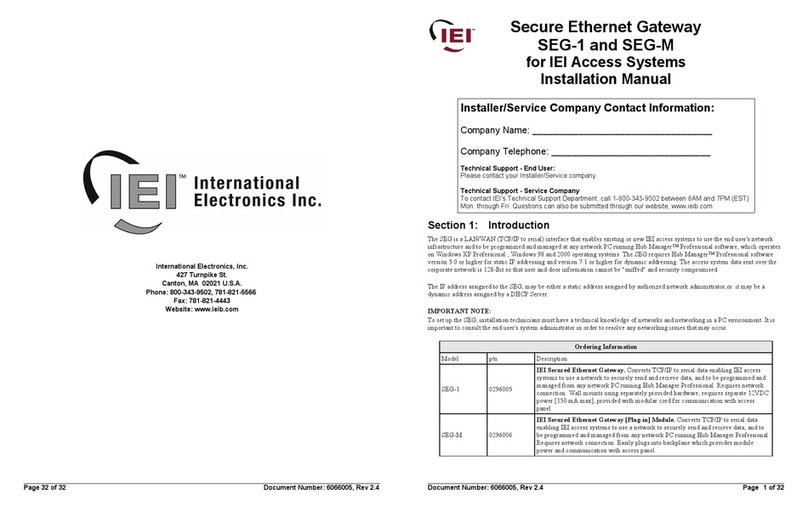 IEI Technology SEG-1 installation manual