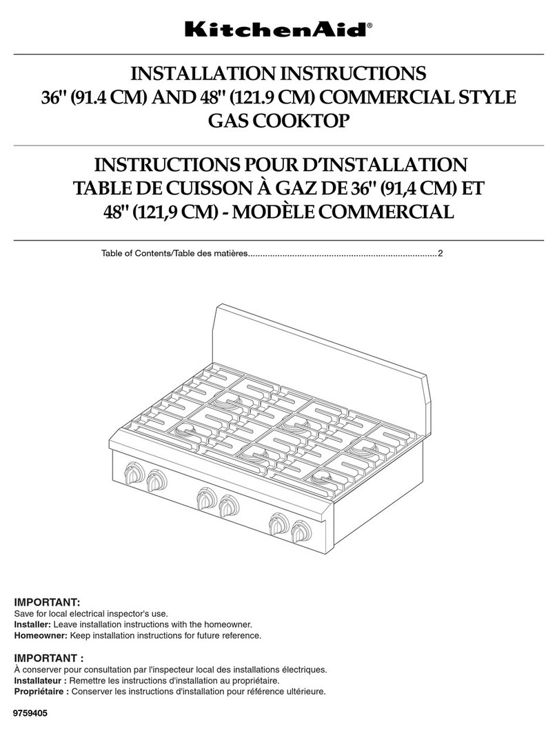 KitchenAid KGCP467JSS - 36" Sealed Burner Commercial-Style Gas... installation instructions KitchenAid KGCP467JSS - 36" Sealed Burner Commercial-Style Gas... installation instructions
